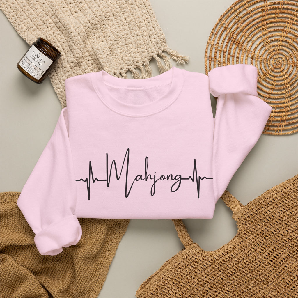Mahjong Heartbeat Sweatshirt – Mahjong Lover Crewneck