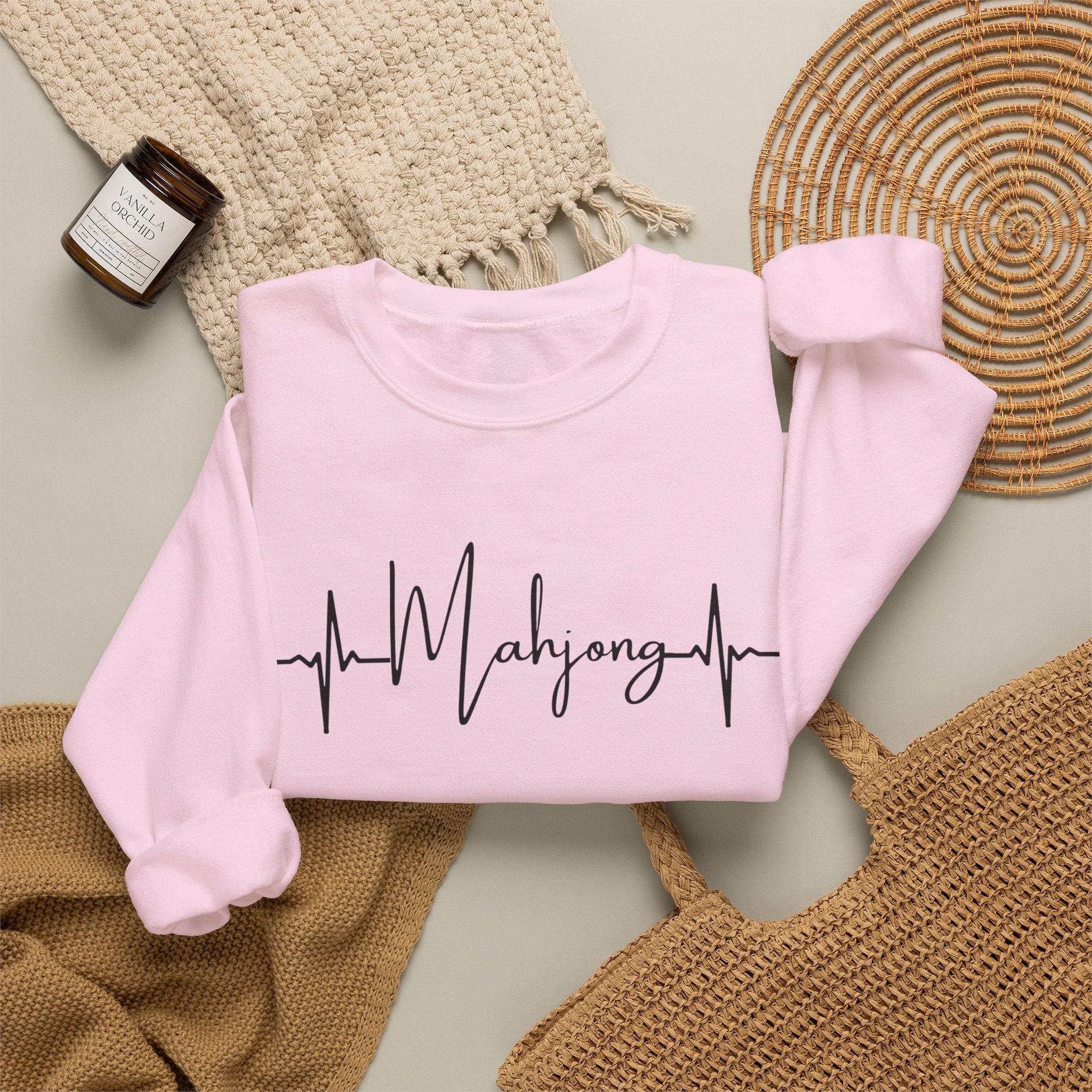Mahjong Heartbeat Sweatshirt – Mahjong Lover Crewneck