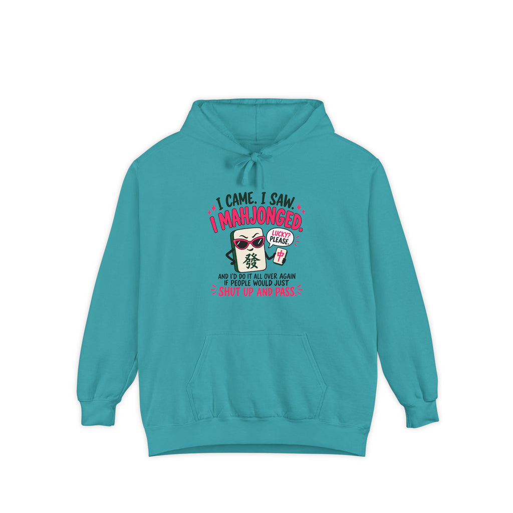 Mahjong Hoodie — "I Came. I Saw. I Mahjonged." Casual Game Night Pullover