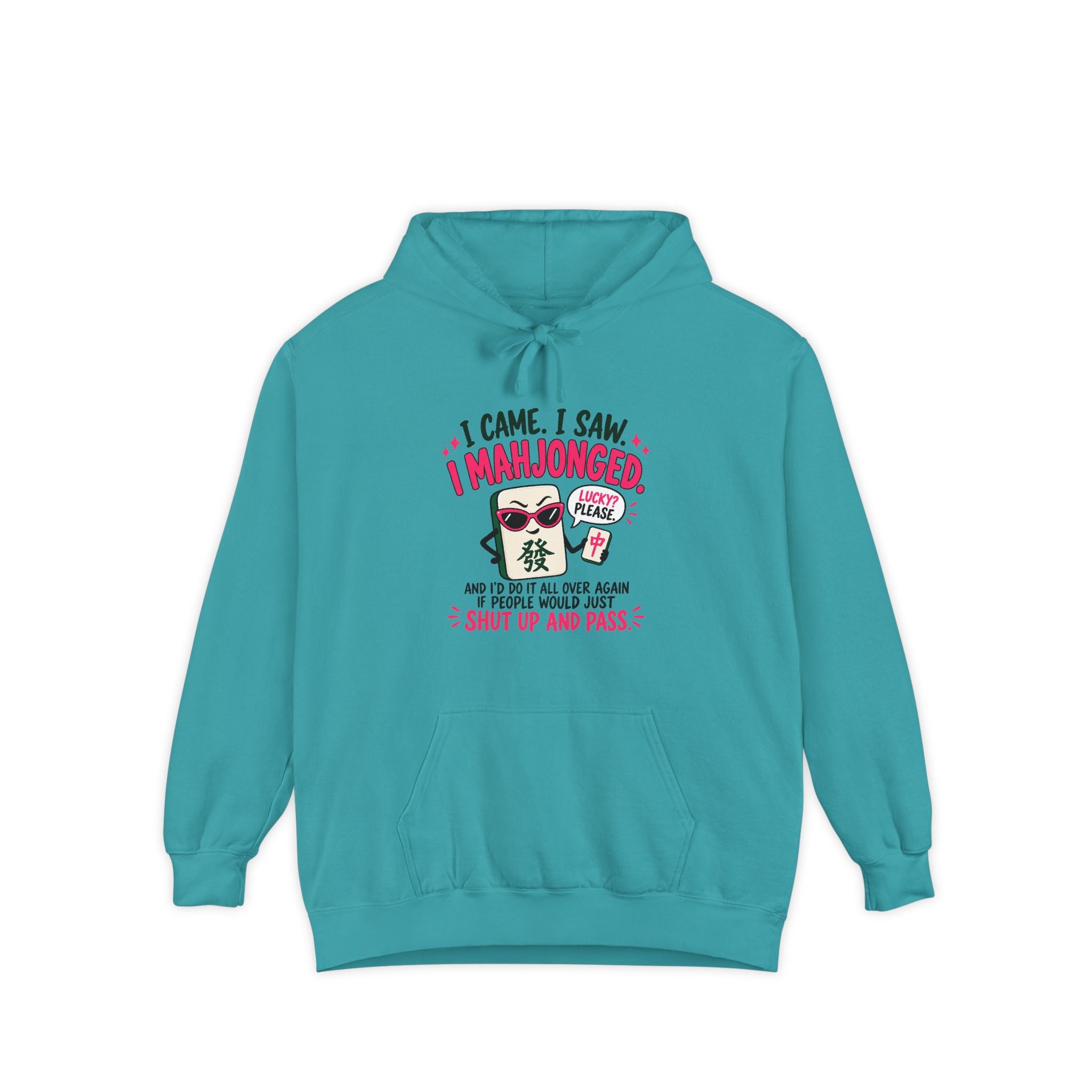 Mahjong Hoodie — "I Came. I Saw. I Mahjonged." Casual Game Night Pullover