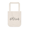 Mahjong Heartbeat Tote — Organic Canvas Market Bag for Mahjong Lovers