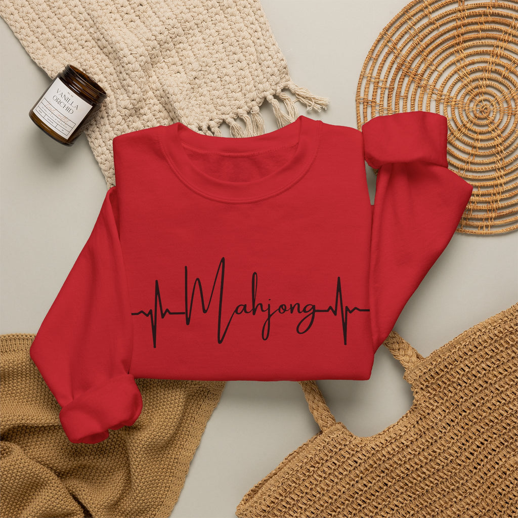Mahjong Heartbeat Sweatshirt – Mahjong Lover Crewneck