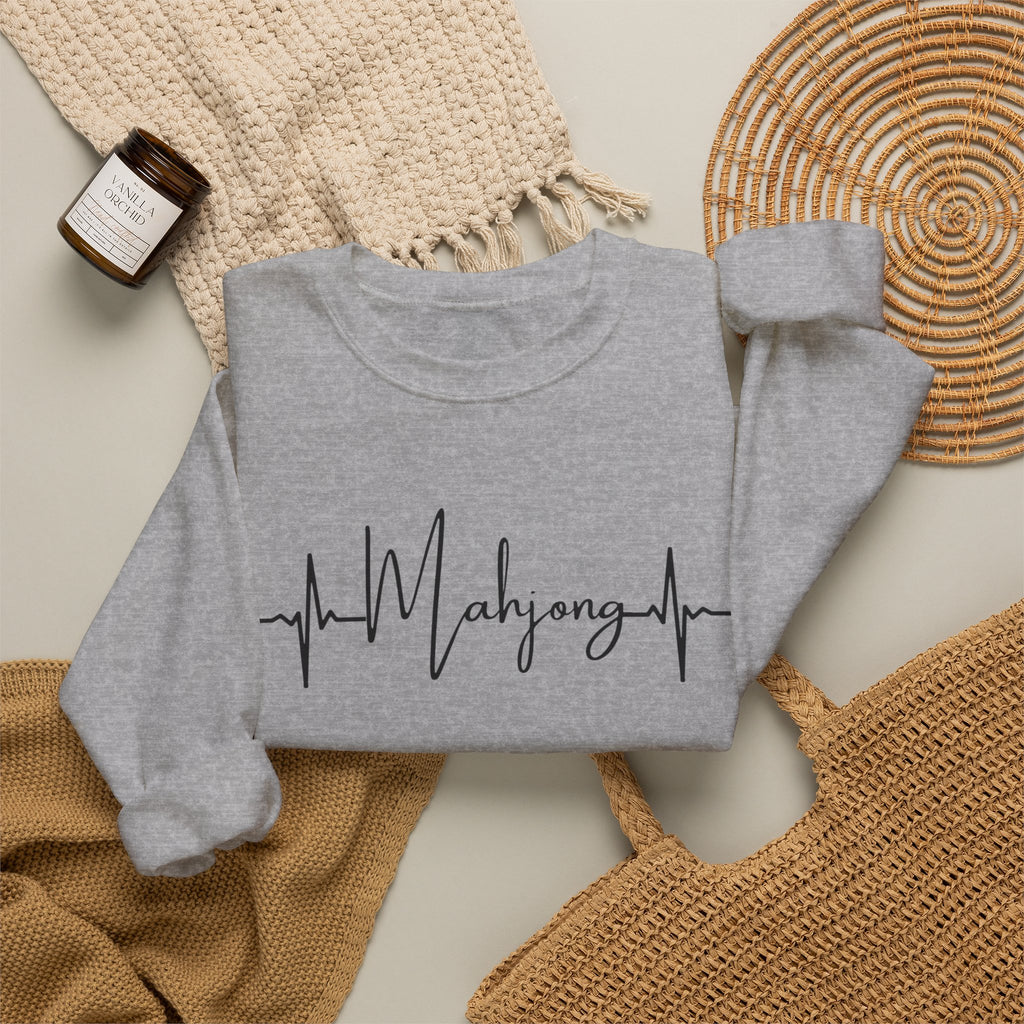 Mahjong Heartbeat Sweatshirt – Mahjong Lover Crewneck