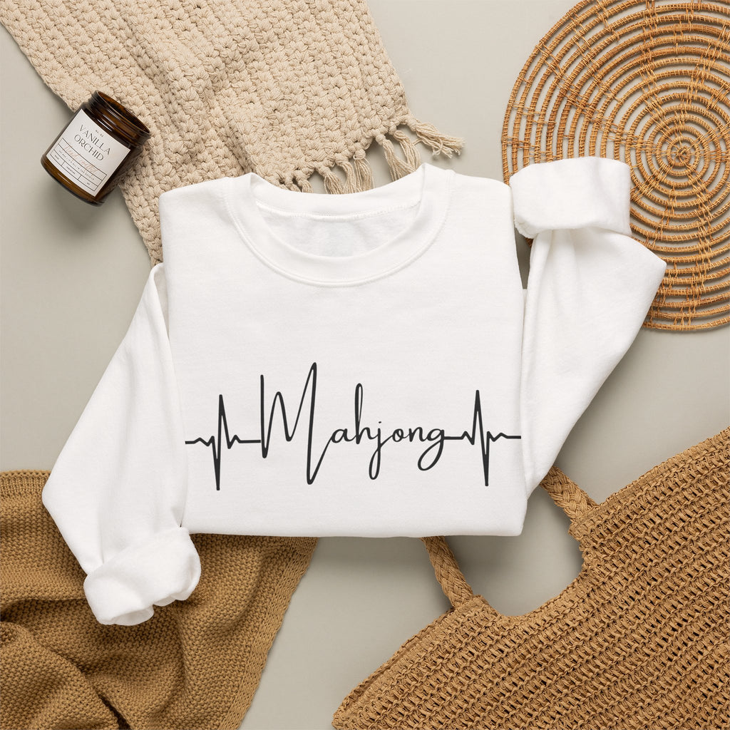 Mahjong Heartbeat Sweatshirt – Mahjong Lover Crewneck